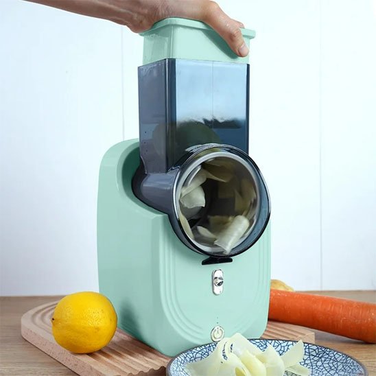 Mandoline électrique bleu