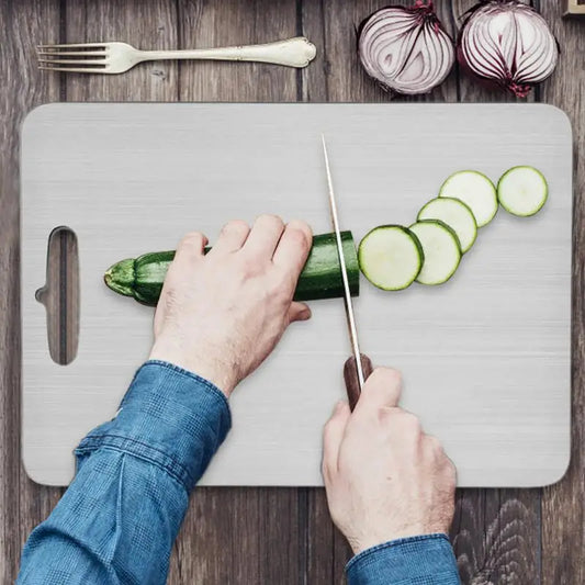 planche a decouper professionnel en acier inoxydable